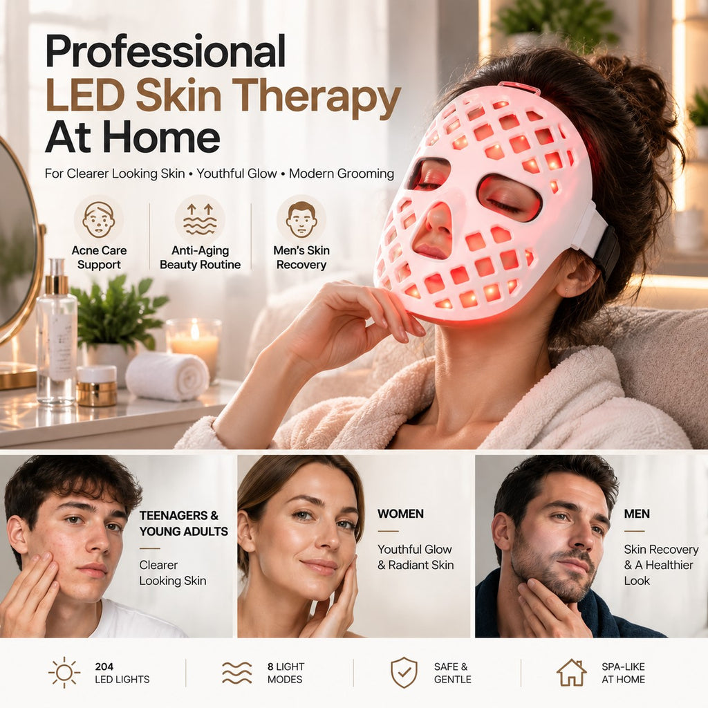 LumaGlow™ Silicone LED Light Therapy Face Mask
