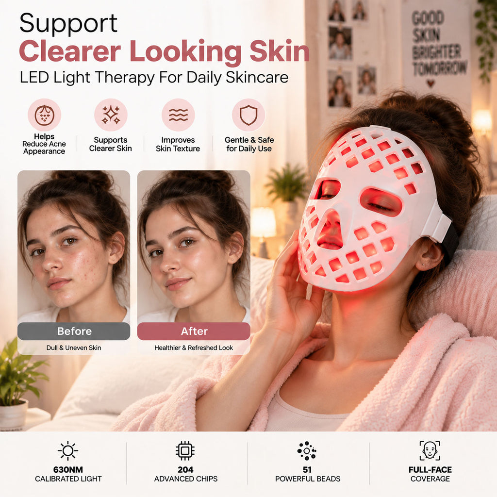 LumaGlow™ Silicone LED Light Therapy Face Mask