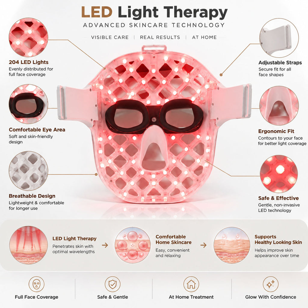 LumaGlow™ Silicone LED Light Therapy Face Mask