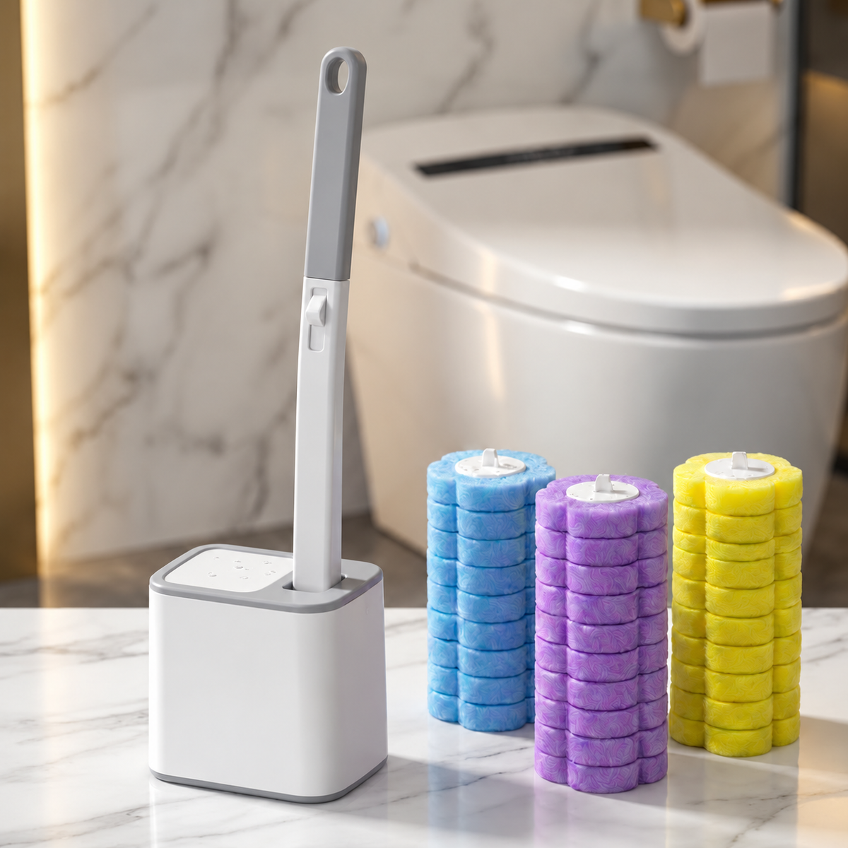 ZeroTouch™ Toilet Brush + 30 Replaceable Heads