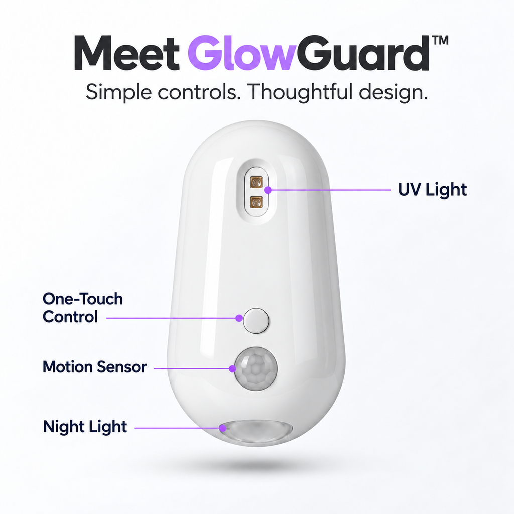 GlowGuard™ UV Sanitising Motion-Sensor Toilet Night Light