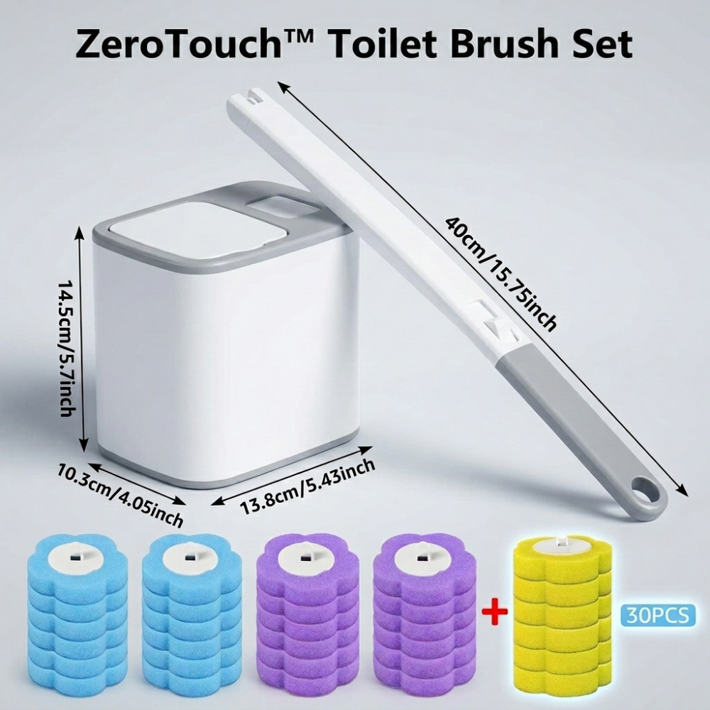 ZeroTouch™ Toilet Brush + 30 Replaceable Heads