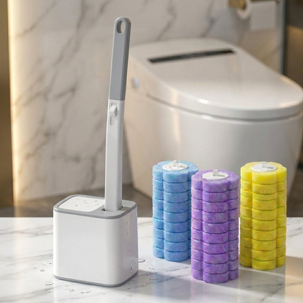 ZeroTouch™ Toilet Brush + 30 Replaceable Heads