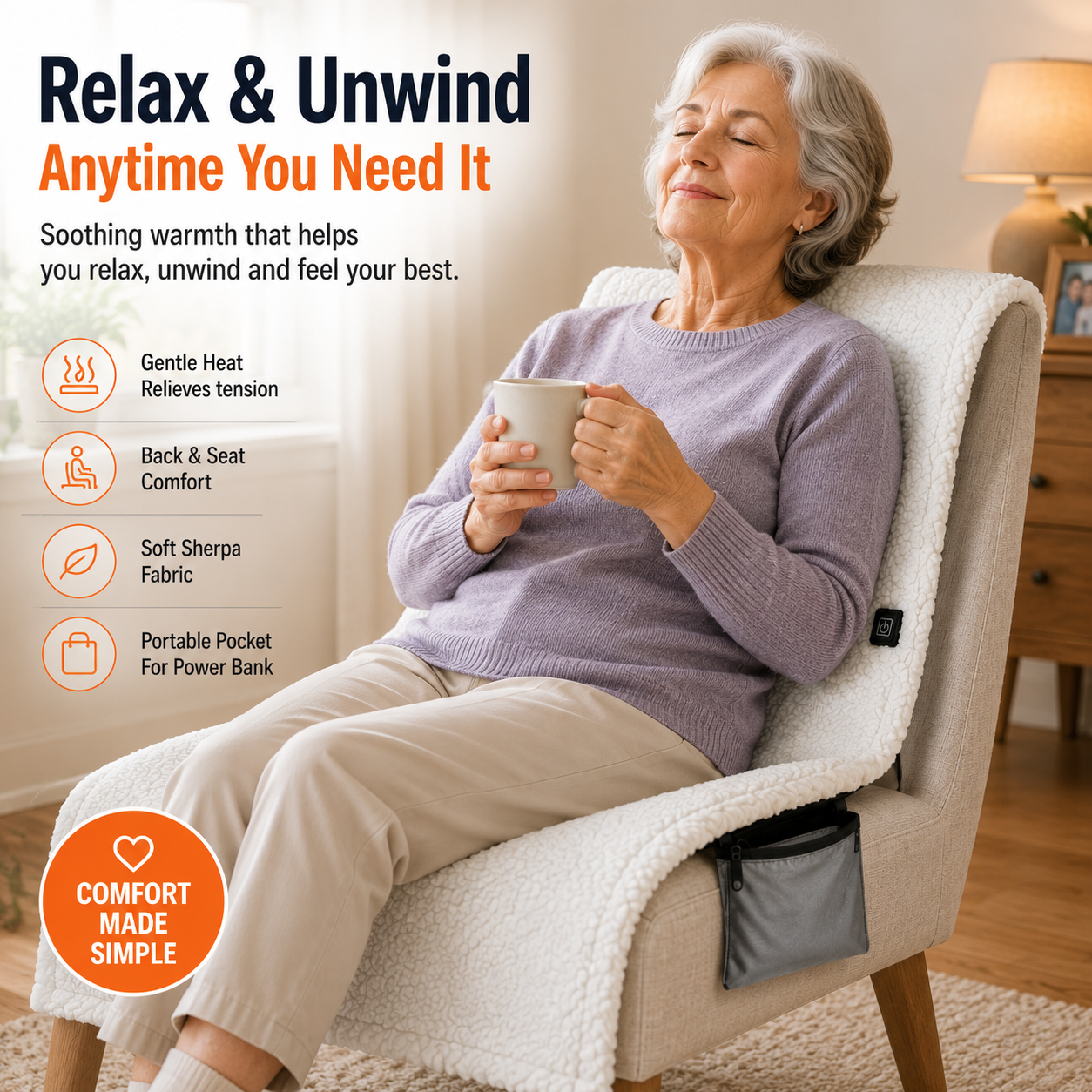 WarmRest™ USB Heated Chair Pad
