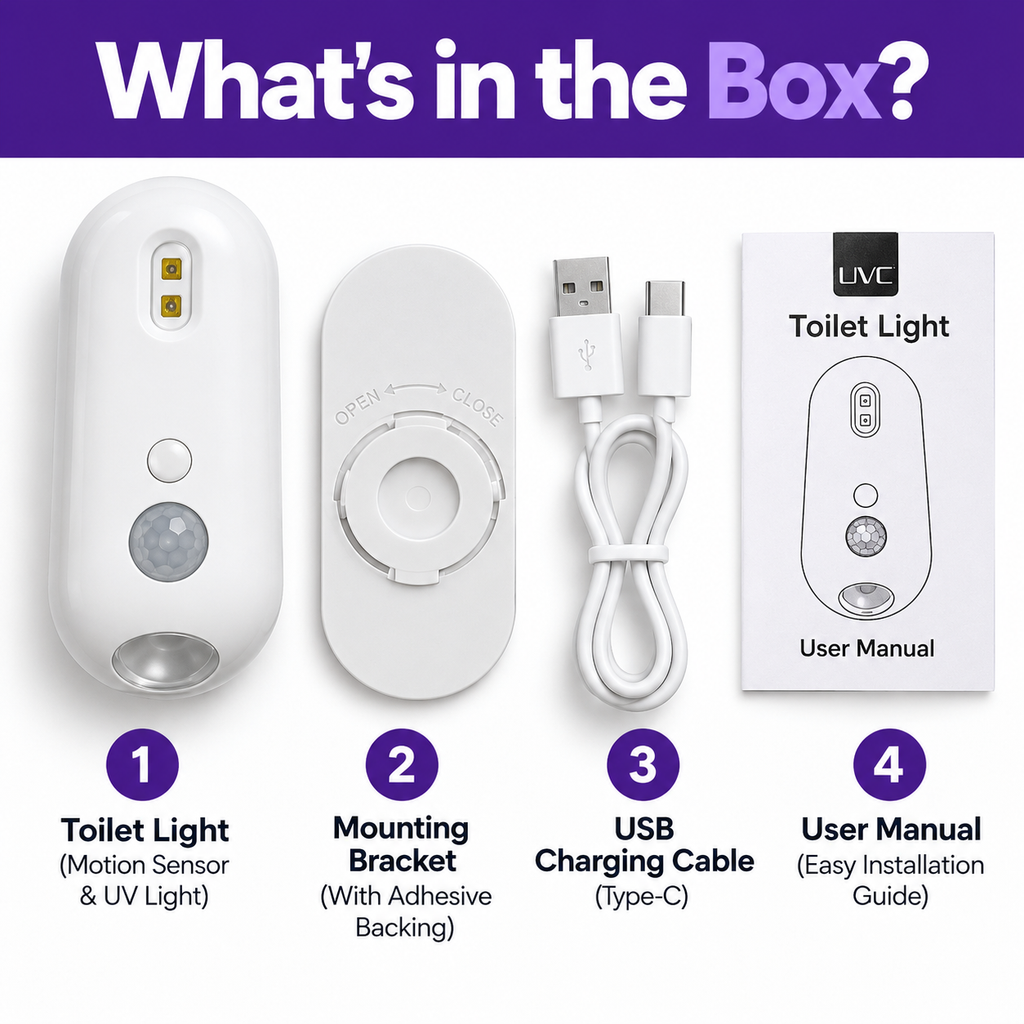 GlowGuard™ UV Sanitising Motion-Sensor Toilet Night Light