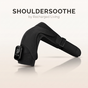 ShoulderSoothe Heated Massage Brace - bright premium branded shot