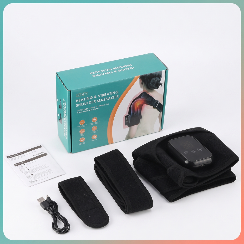 ShoulderSoothe Heated Massage Brace - large touchscreen buttons